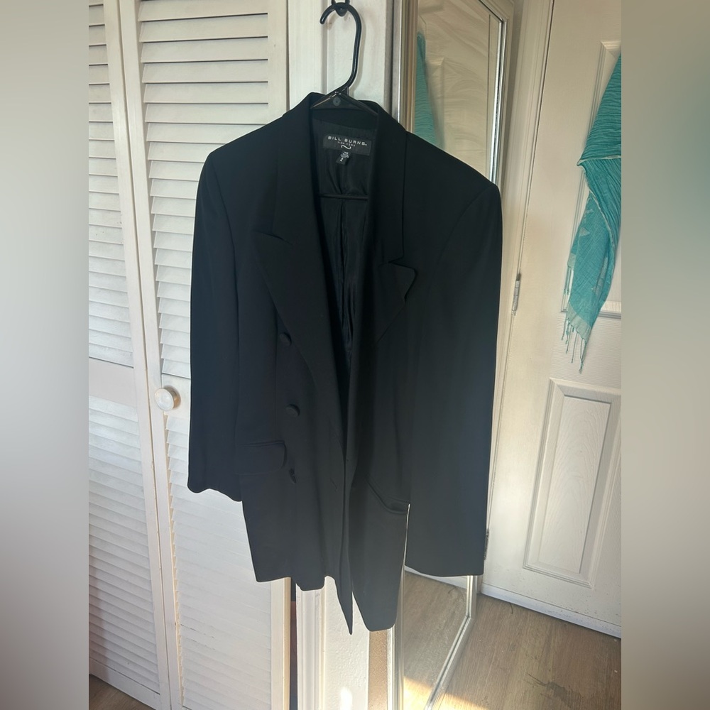 Black Double-Breasted Men's Blazer